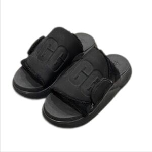 UGG Sandals Women’s 8.5 Black Slip On Faux Fur Slippers